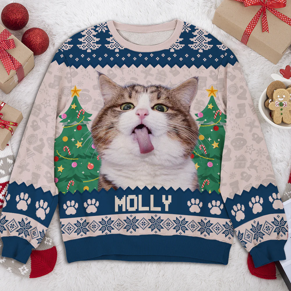 Santa Is Coming Photo - Personalized Custom All-Over-Print Sweatshirt - Image 2