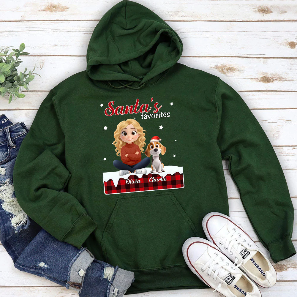 Santa Loves You So Do I - Personalized Custom Hoodie - Image 4