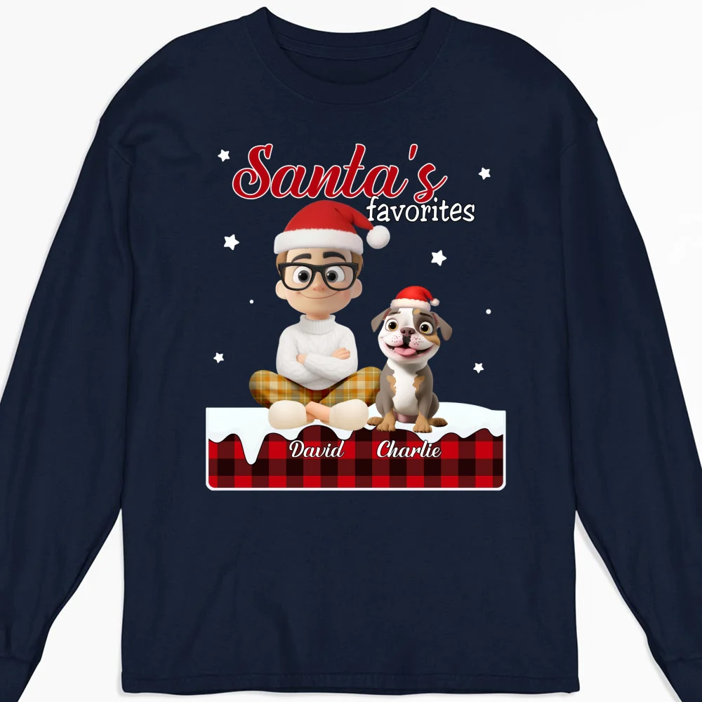 Santa Loves You So Do I - Personalized Custom Long Sleeve T-shirt - Image 5