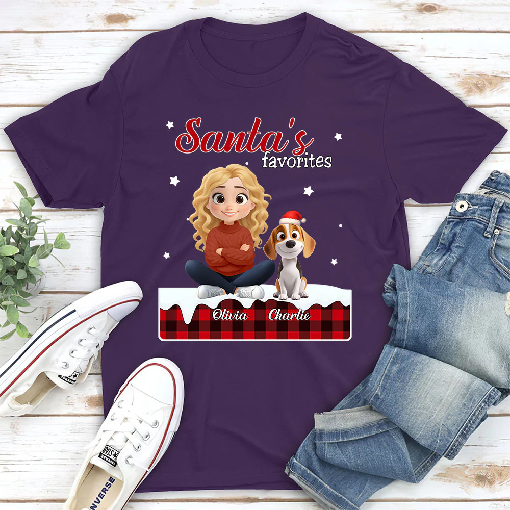 Santa Loves You So Do I - Personalized Custom Unisex T-shirt - Image 4