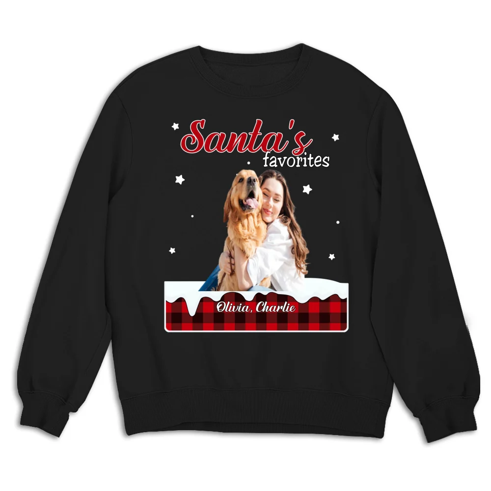 Santa Loves You So Do I Photo - Personalized Custom Sweatshirt - Image 5