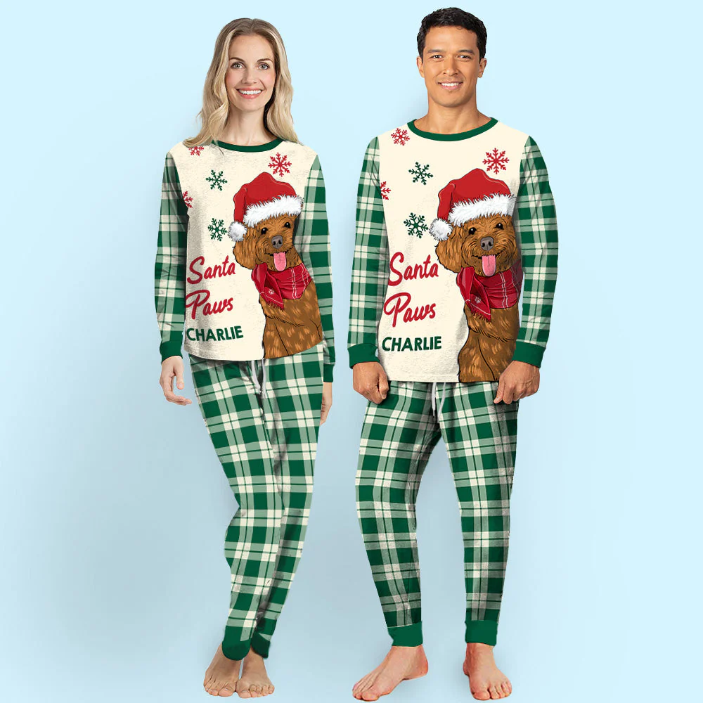 Santa Paws - Personalized Custom Matching Pajama Set - Image 3