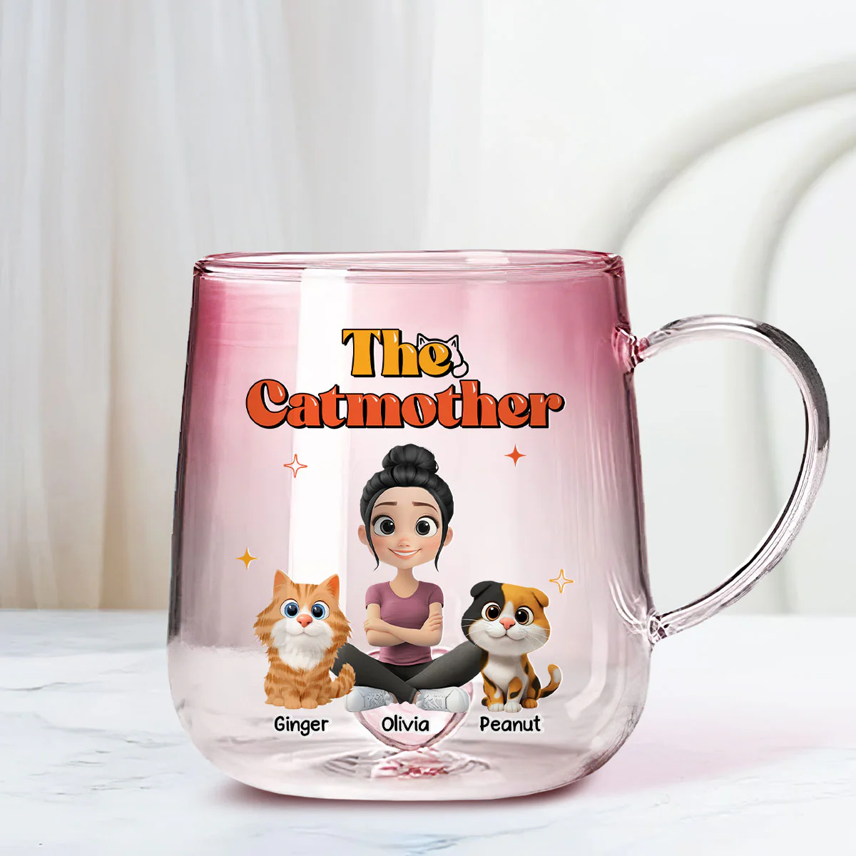 Say It Out Loud - Personalized Custom Pink Gradient Glass Mug - Image 2