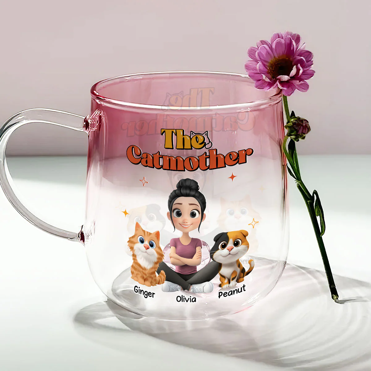 Say It Out Loud - Personalized Custom Pink Gradient Glass Mug - Image 3