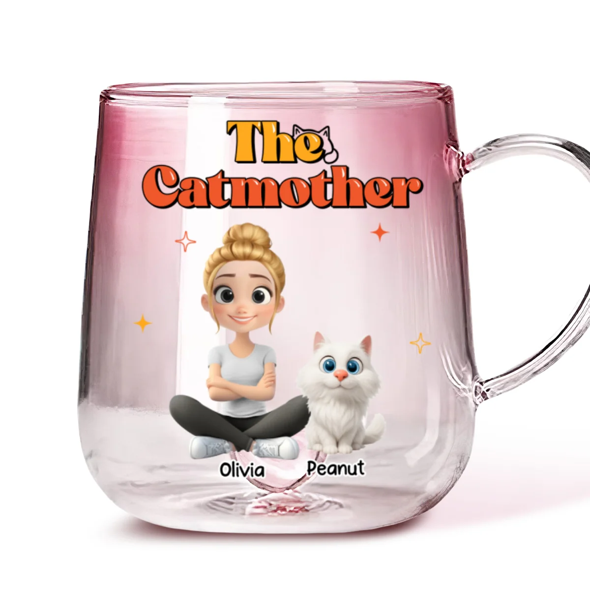 Say It Out Loud - Personalized Custom Pink Gradient Glass Mug - Image 6