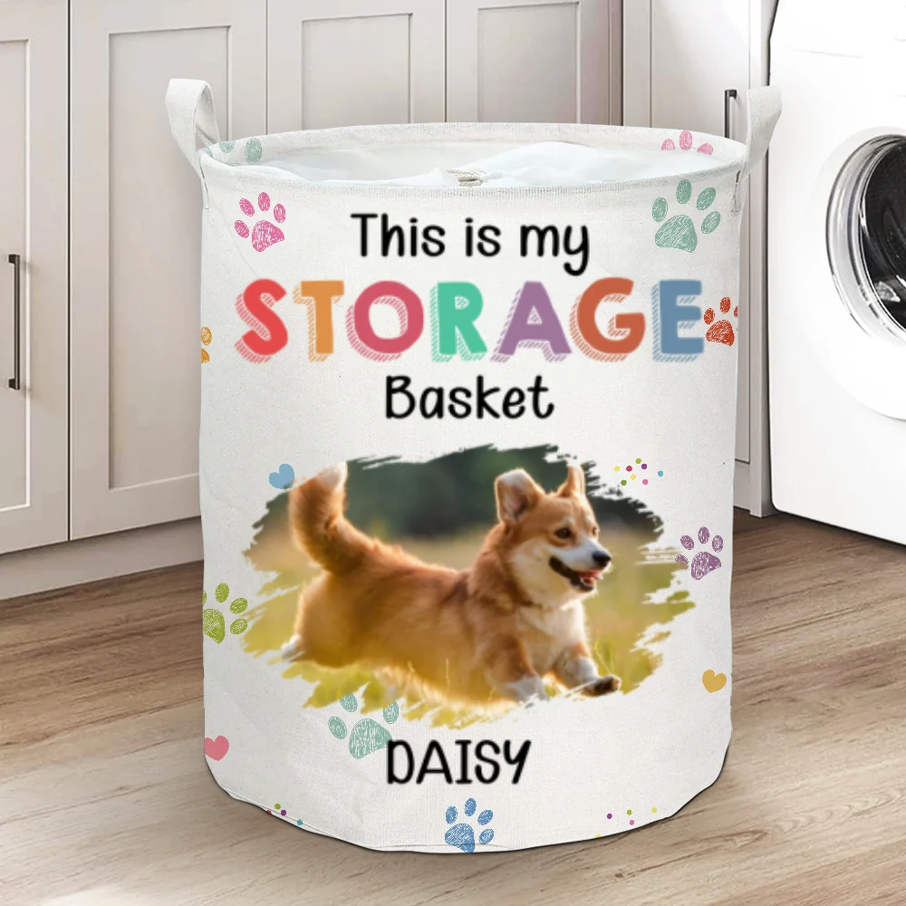 Scratching Dog Basket Photo - Personalized Custom Laundry Basket - Image 8
