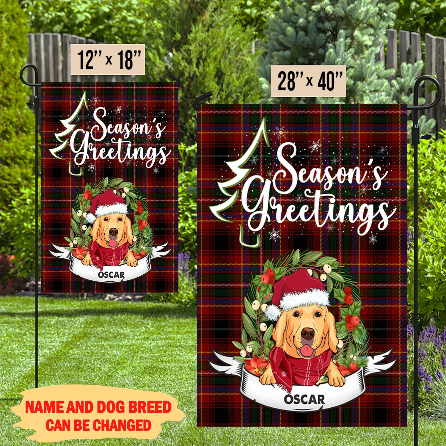 Season's Greetings - Personalized Custom Flag - Image 2