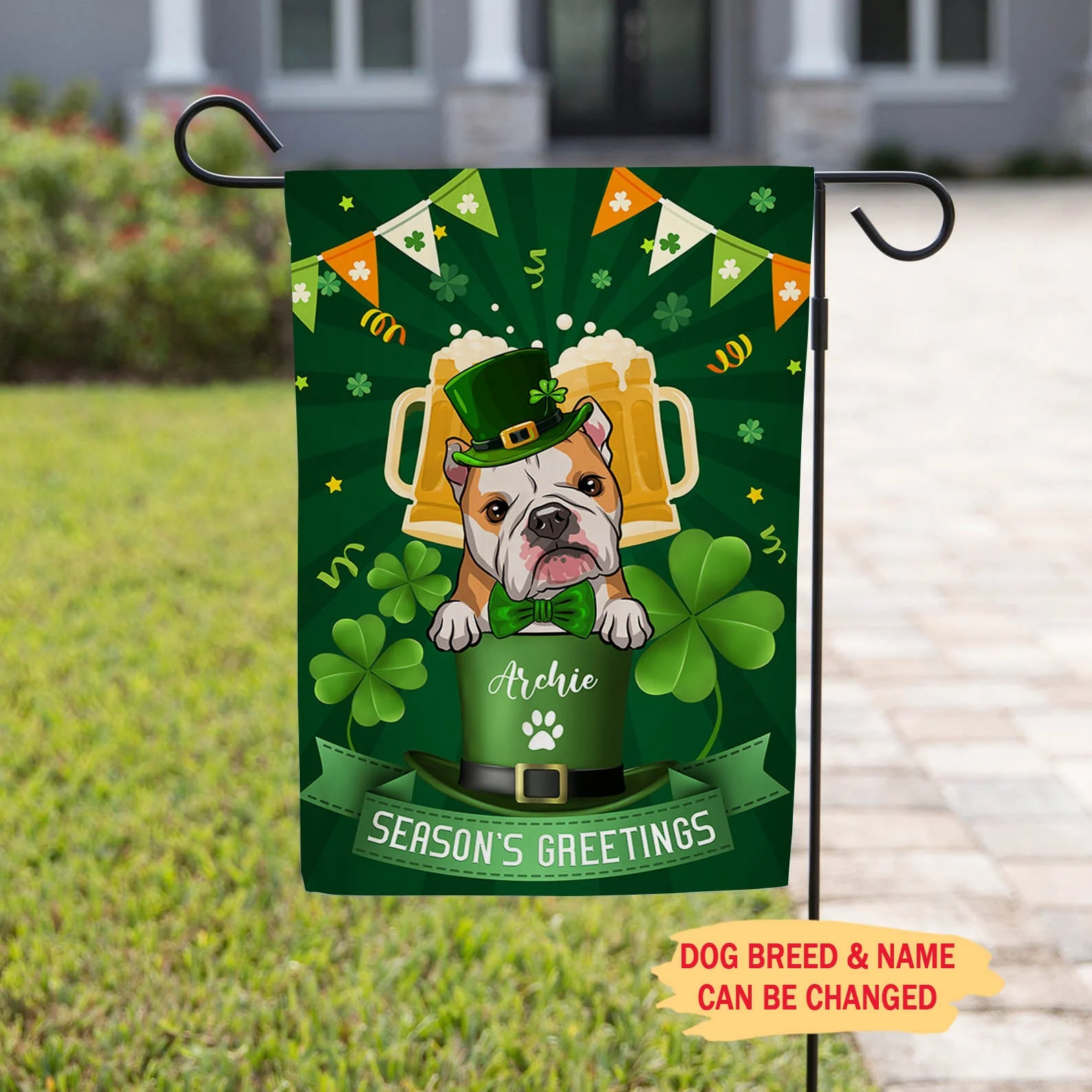Season's Greetings - Personalized Custom Garden Flag - St. Patrick's Day Decorations - Image 3