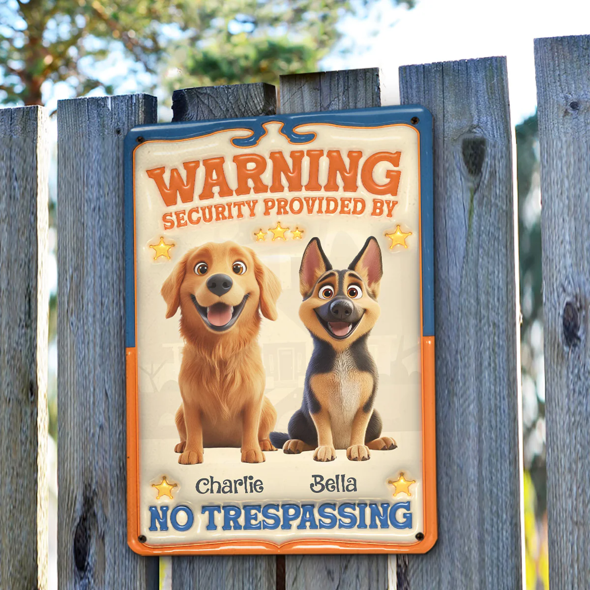 Security Provided By Police Dogs - Personalized Custom 3D Inflated Effect Metal Sign - Image 3