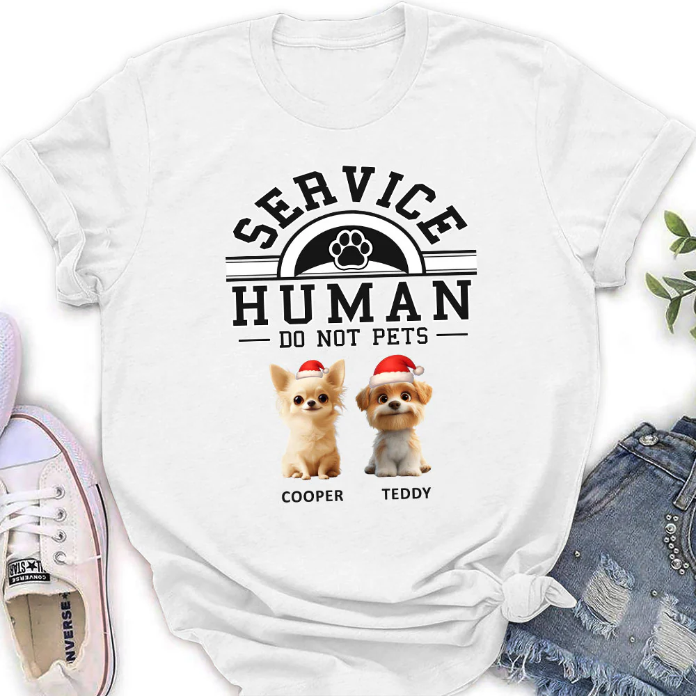 Service Human Cartoon Christmas - Personalized Custom Women's T-Shirt - Image 3