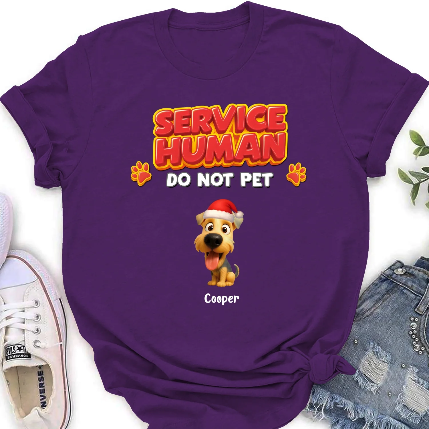 Service Human Christmas - Personalized Custom Women's T-shirt - Image 10
