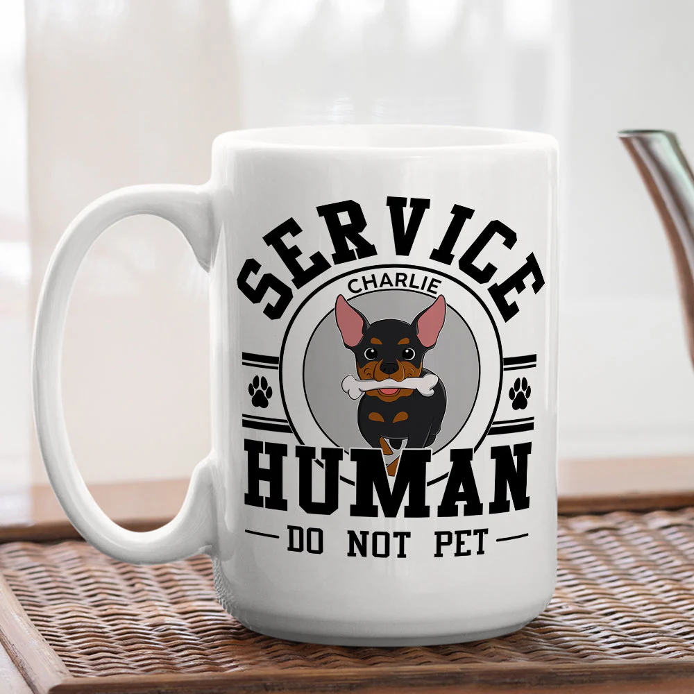 Service Human, Do Not Pet - Personalized Custom Coffee Mug - Image 7