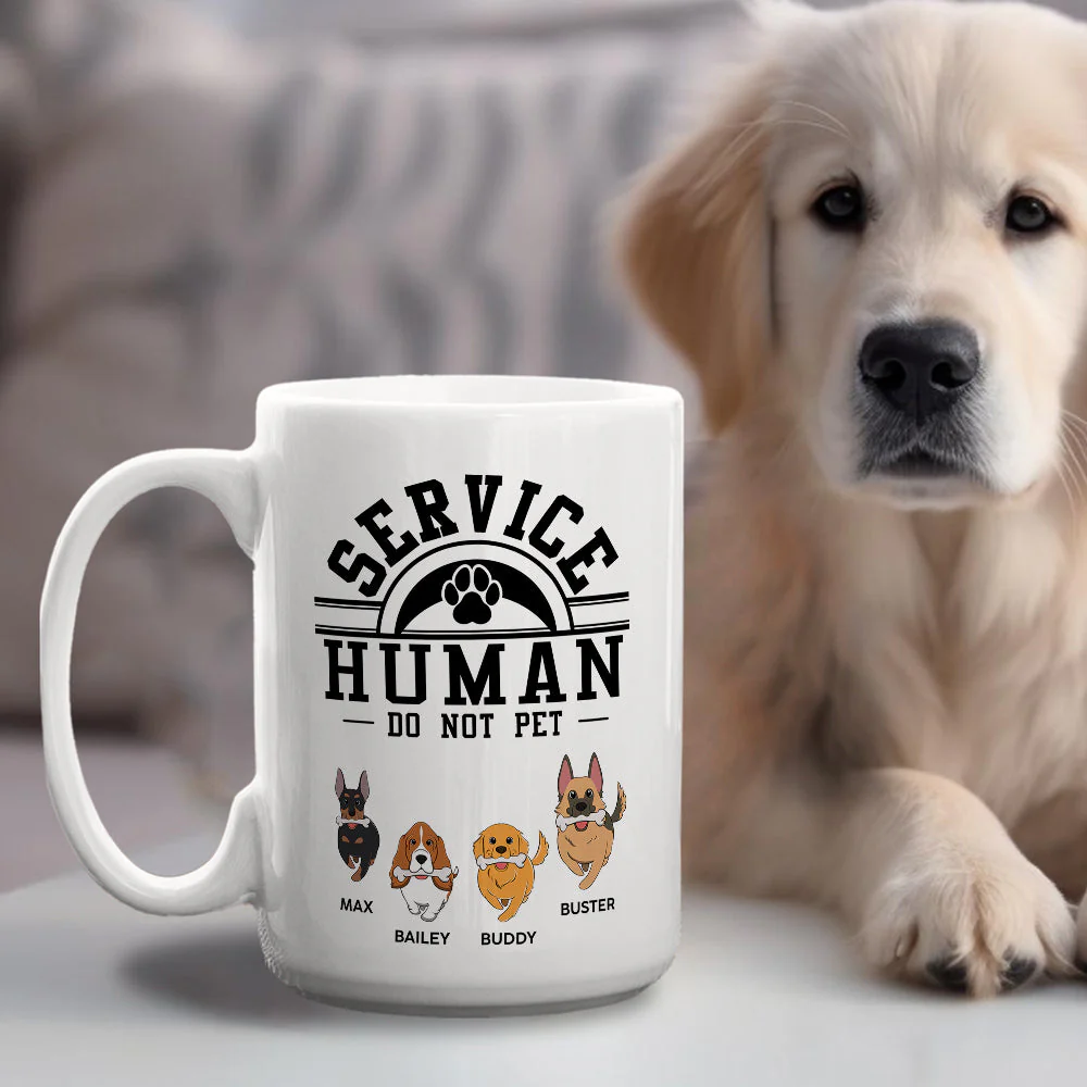 Service Human, Do Not Pet - Personalized Custom Coffee Mug - Image 9
