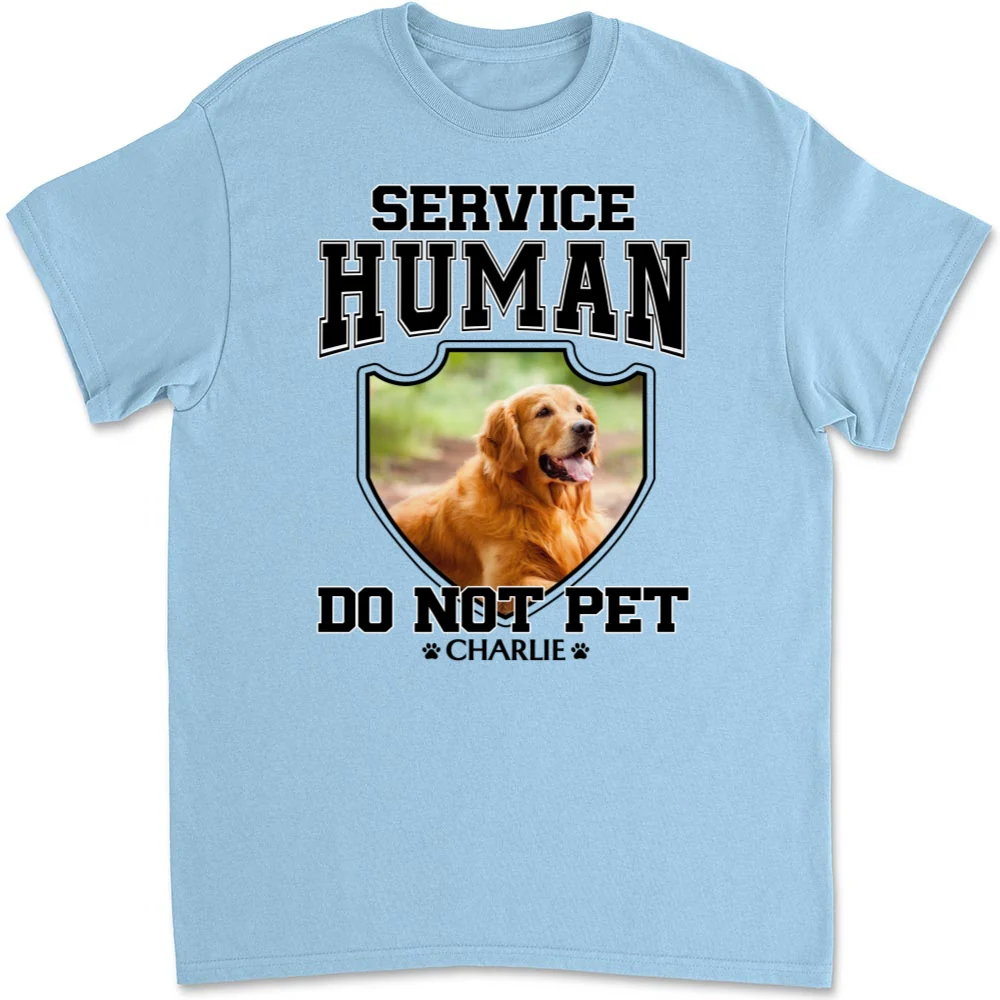 Service Human Do Not Pet Photo - Personalized Custom Unisex T-Shirt - Image 4