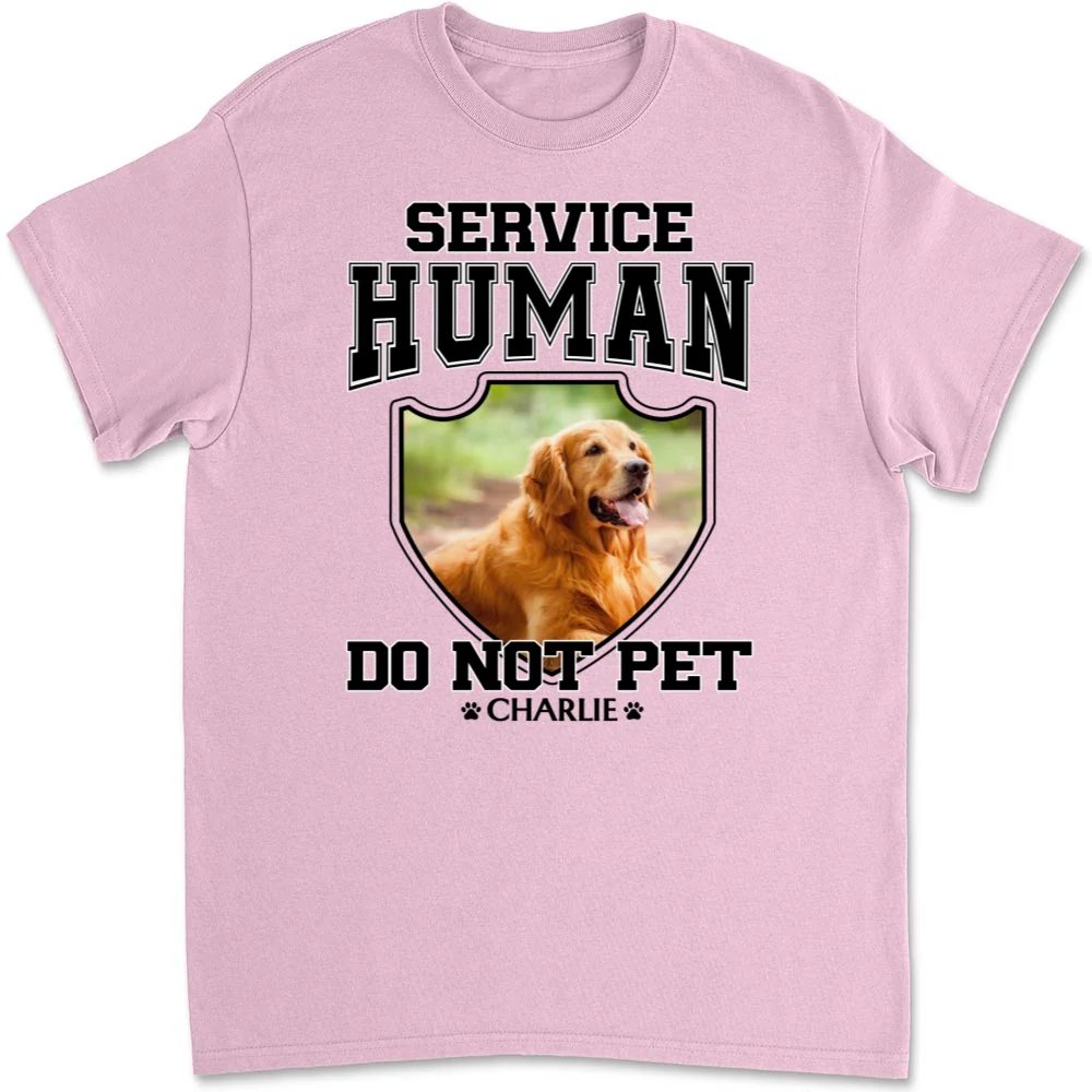 Service Human Do Not Pet Photo - Personalized Custom Unisex T-Shirt - Image 5