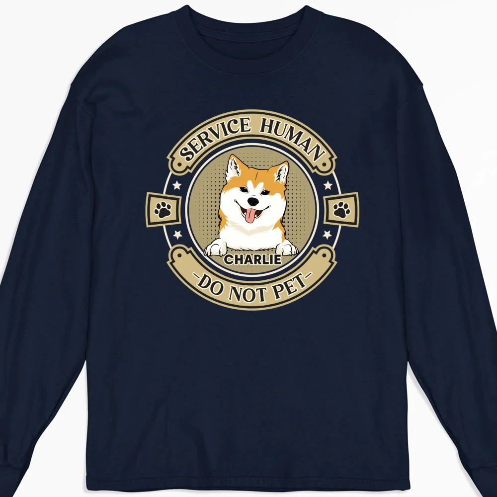 Service Human Dog - Personalized Custom Long Sleeve T-Shirt - Image 5