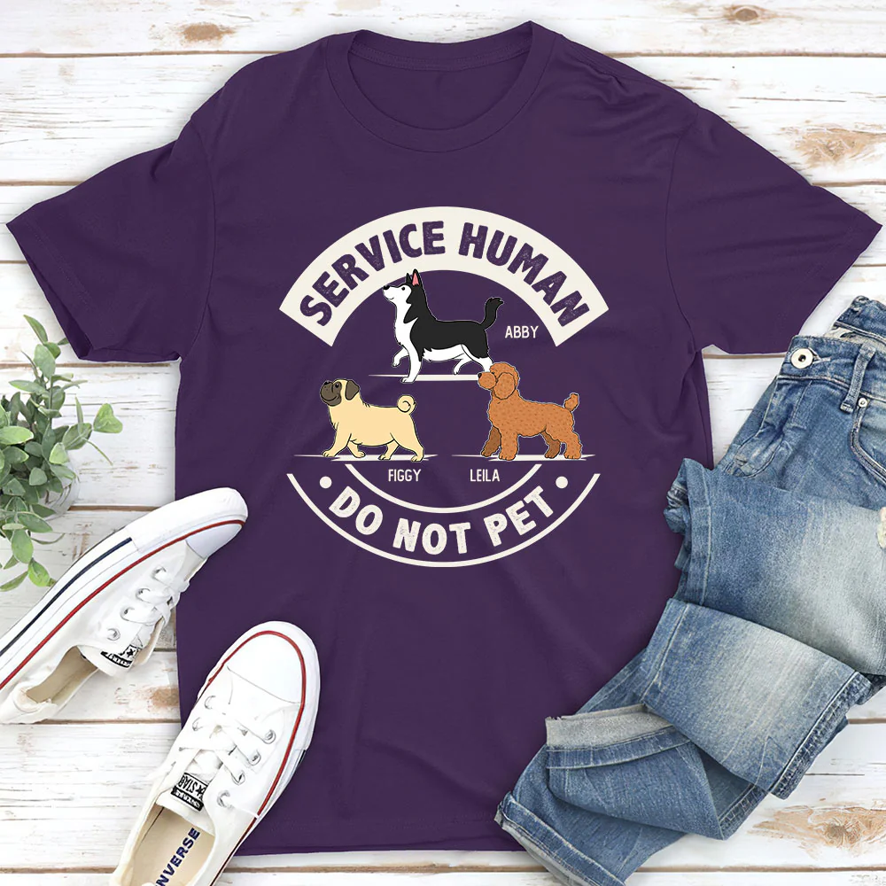 Service Human Dogs - Personalized Custom Unisex T-Shirt - Image 3