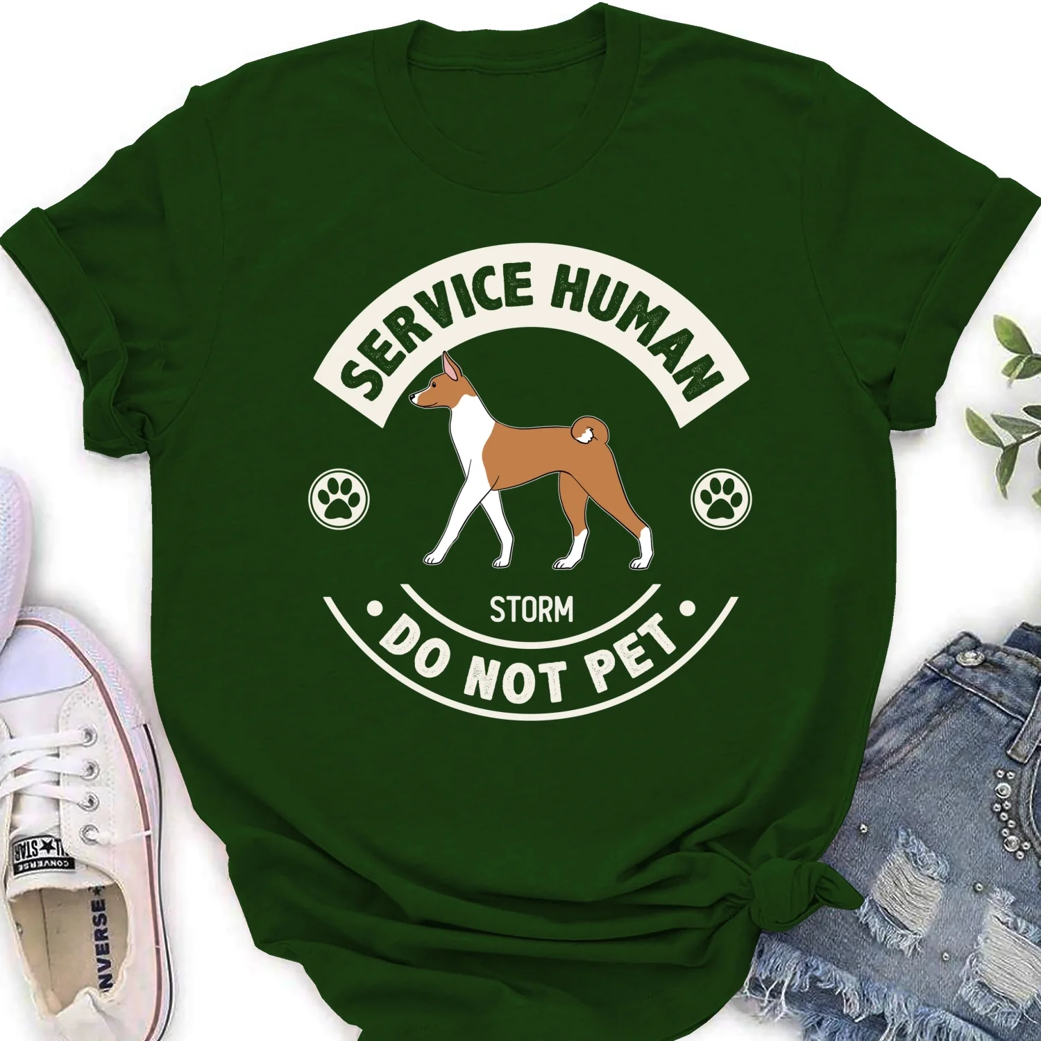 Service Human Dogs - Personalized Custom Women's T-Shirt - Image 7