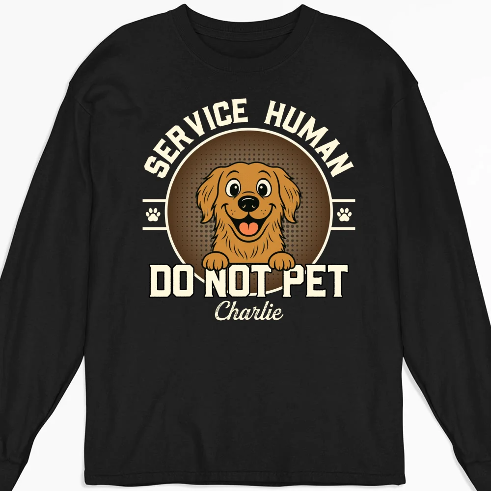 Service Human Logo - Personalized Custom Long Sleeve T-Shirt - Image 4