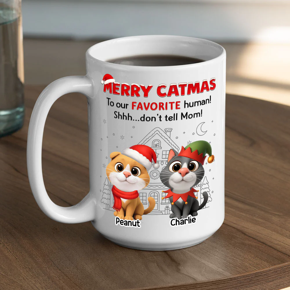 Shhh Dont Tell Mom Dad Cat Ver - Personalized Custom Coffee Mug - Image 6