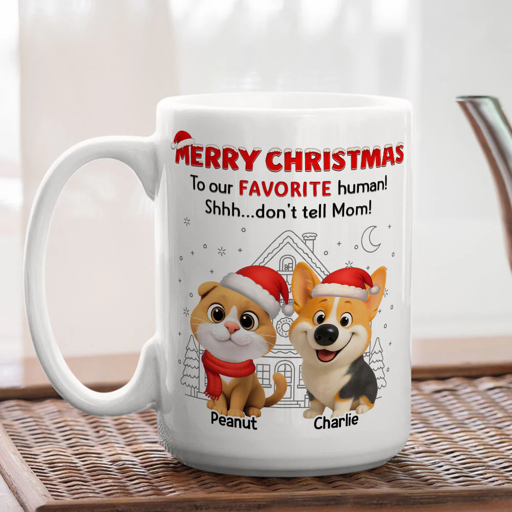 Shhh Dont Tell Mom Dad Fur Ver - Personalized Custom Coffee Mug - Image 5