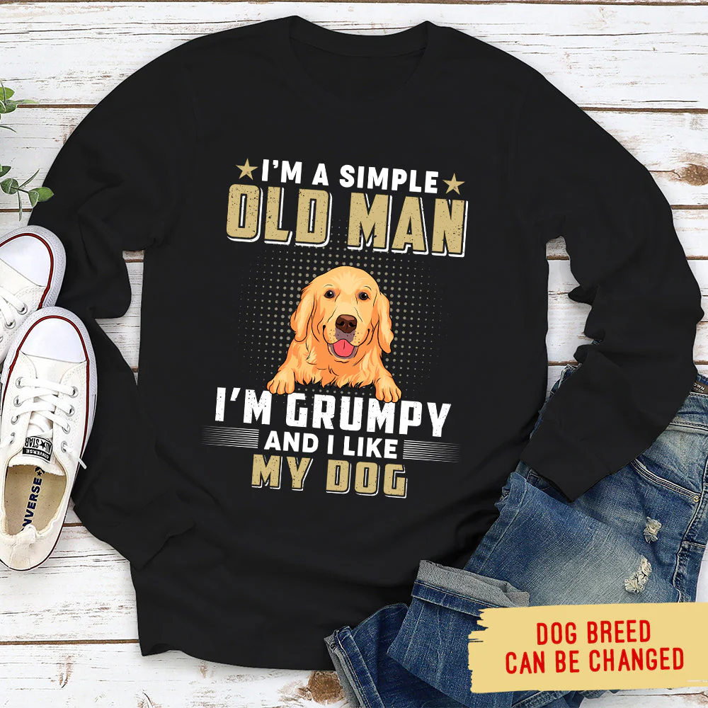 Simple Old Man - Personalized Custom Long Sleeve T-shirt