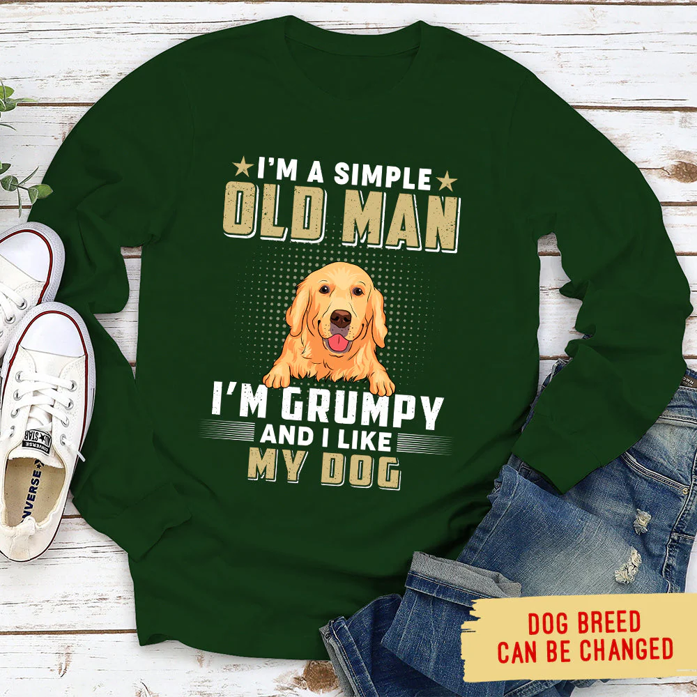 Simple Old Man - Personalized Custom Long Sleeve T-shirt - Image 2