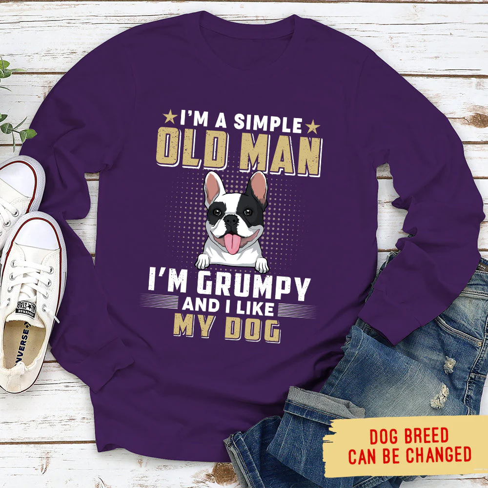 Simple Old Man - Personalized Custom Long Sleeve T-shirt - Image 3