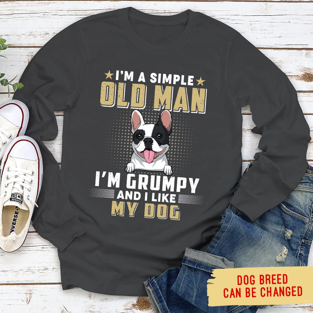 Simple Old Man - Personalized Custom Long Sleeve T-shirt - Image 4