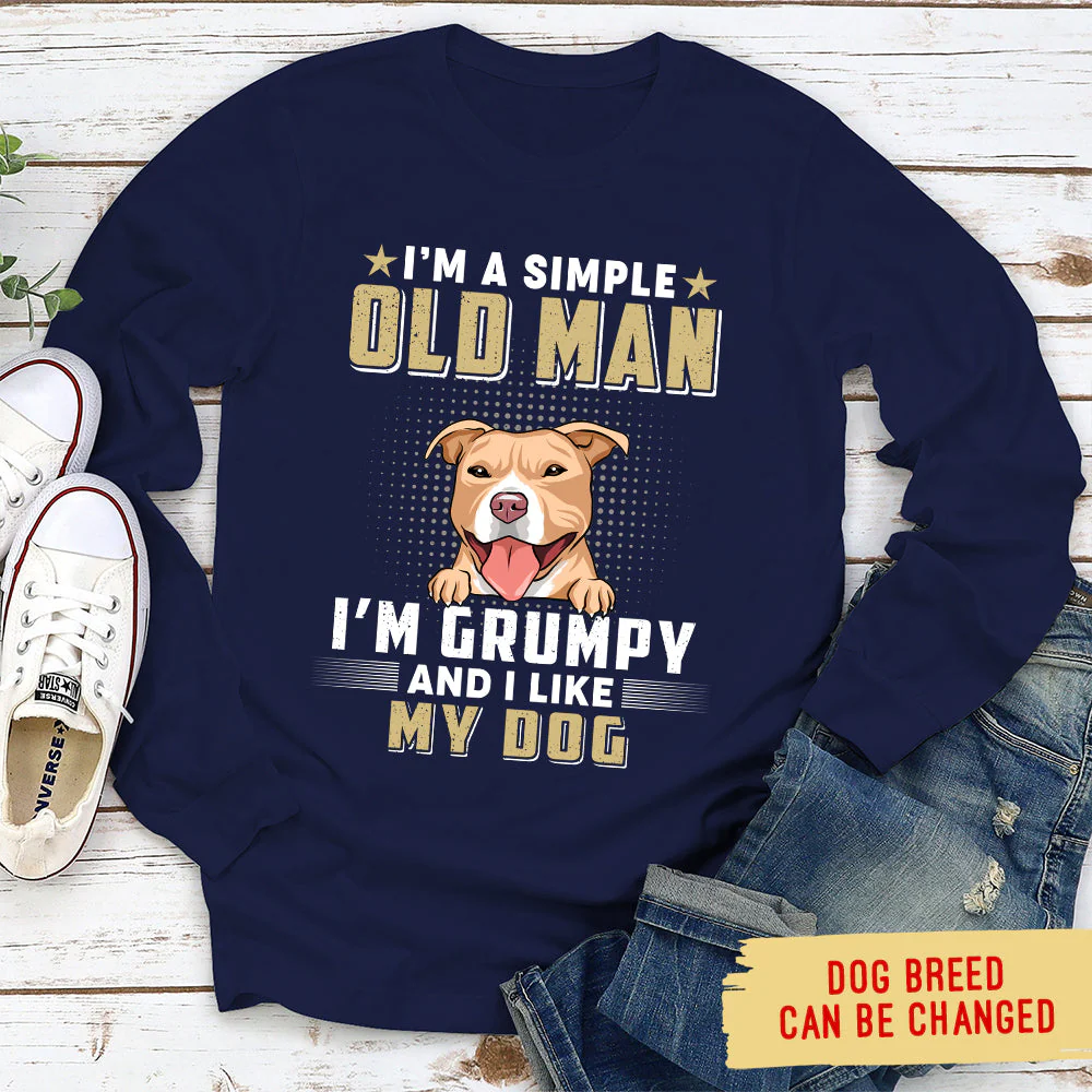 Simple Old Man - Personalized Custom Long Sleeve T-shirt - Image 5