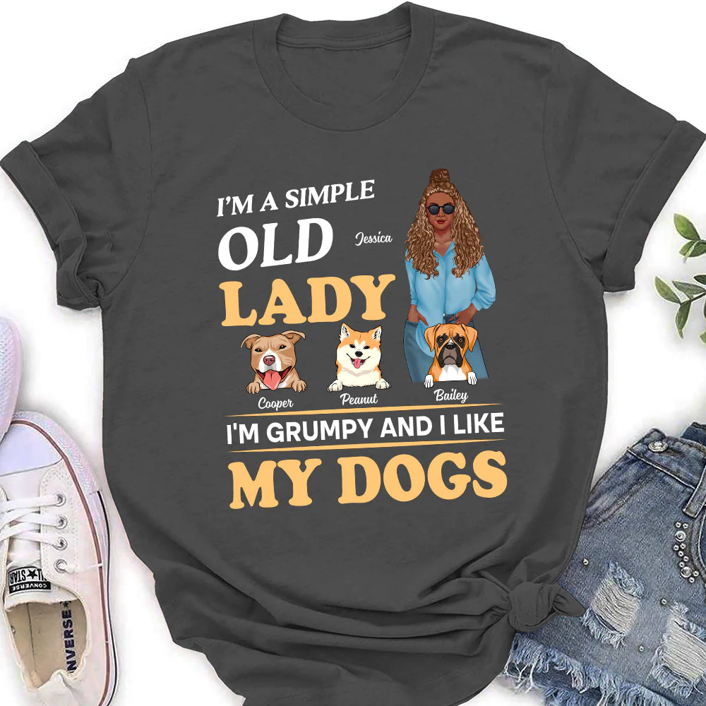 Simple Old Woman - Personalized Custom Women's T-shirt - Image 3