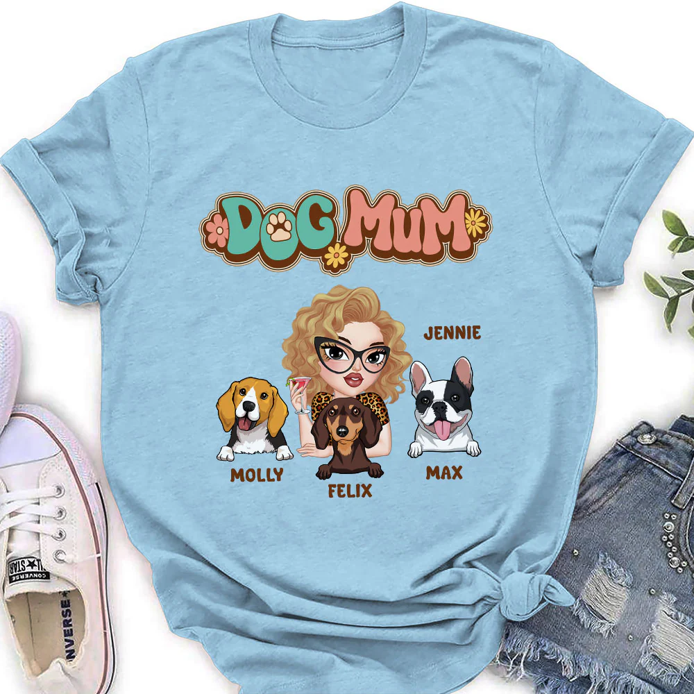Slay Best Dog Mom Ever - Personalized Custom Women's T-Shirt - Image 3