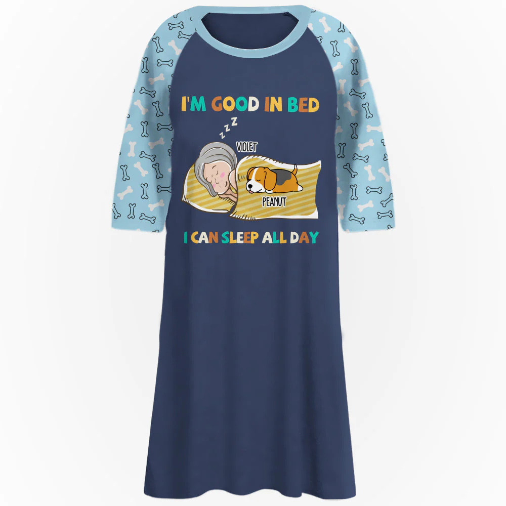 Sleep All Day - Personalized Custom 3/4 Sleeve Dress - Image 4