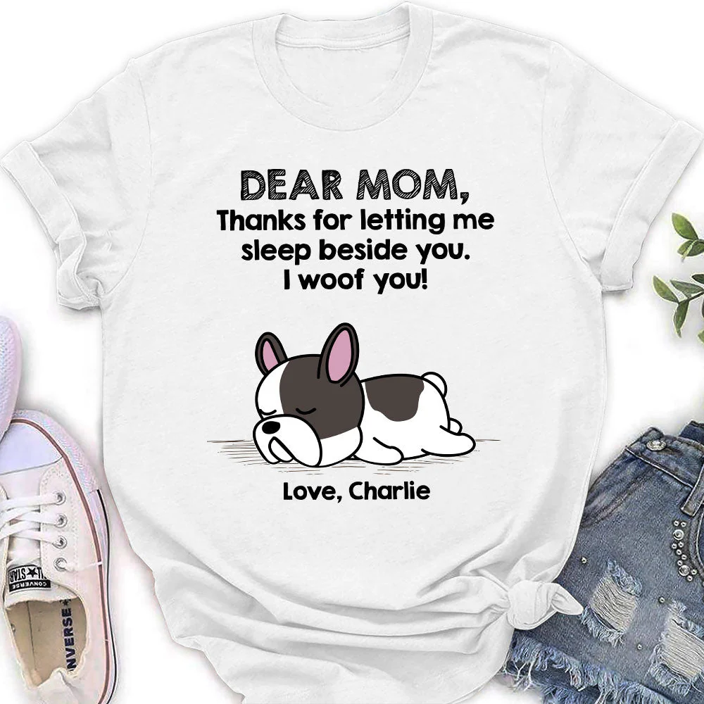 Sleep Beside Dog 2 - Personalized Custom Women's T-shirt - Image 2