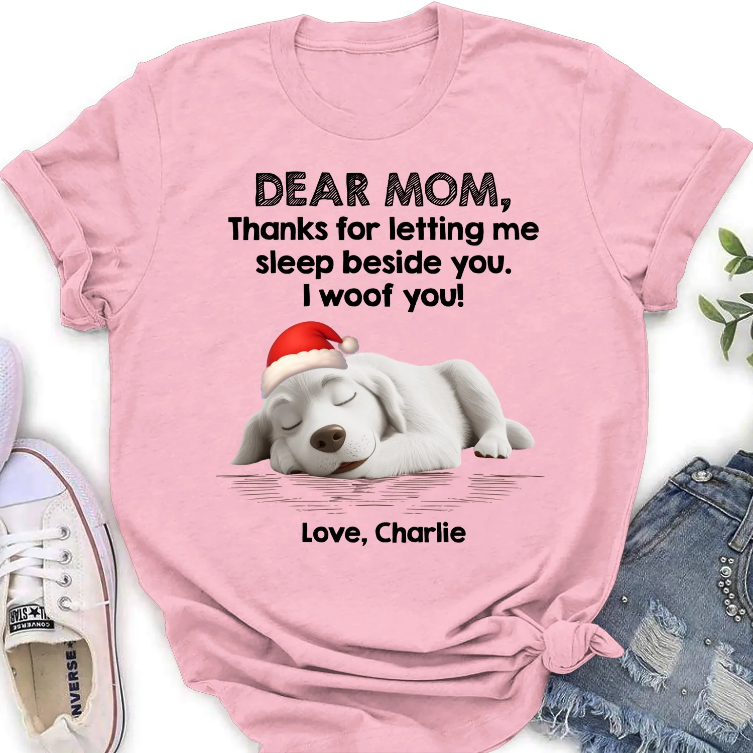 Sleep Beside Mom And Dad - Personalized Custom Women's T-Shirt - Image 7