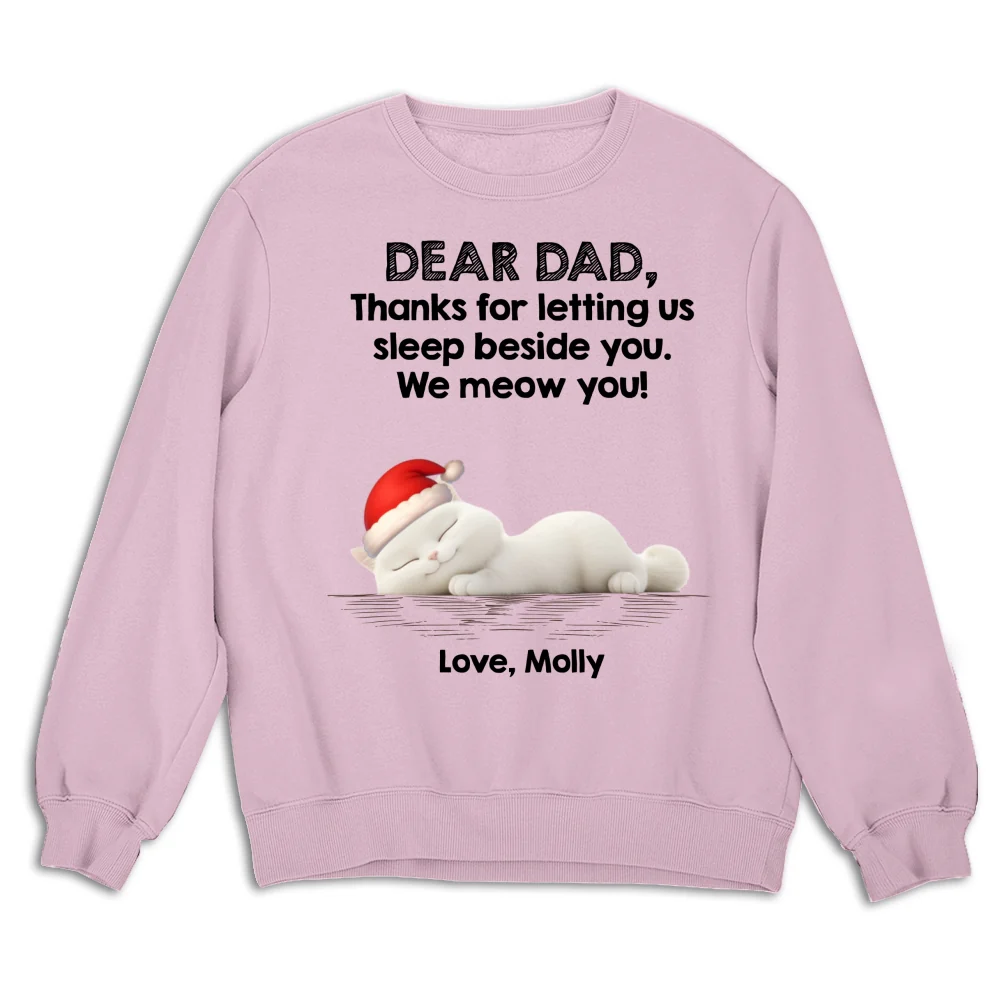 Sleep Beside Mom And Dad Ver Cat - Personalized Custom Sweatshirt - Image 4