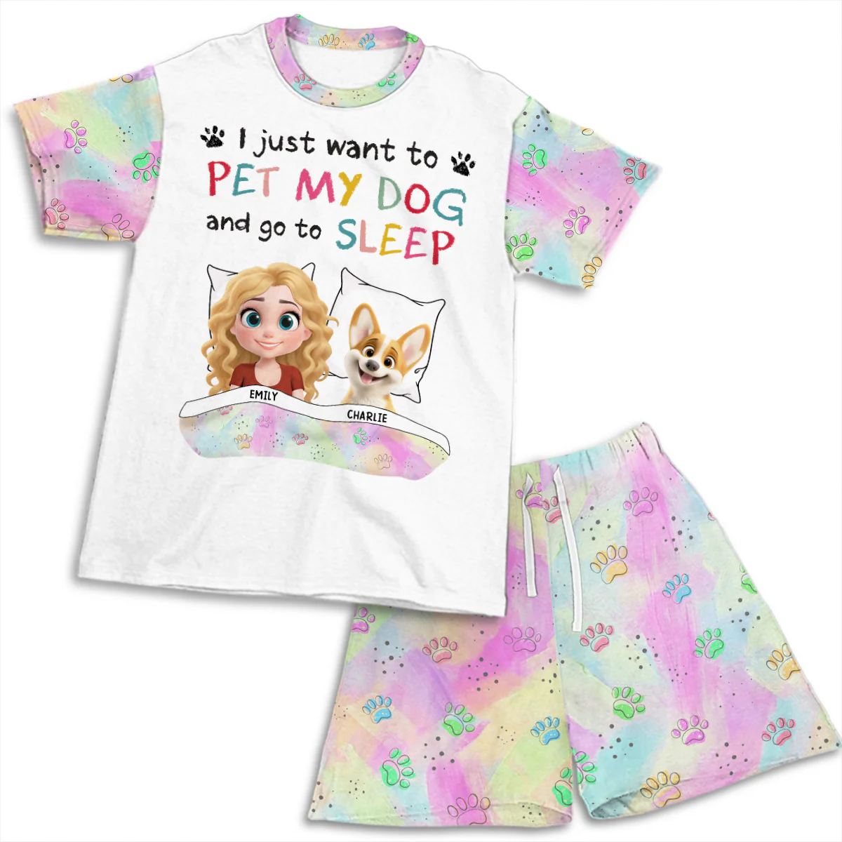 Sleep Better With My Baby - Personalized Custom Short Pajama Set