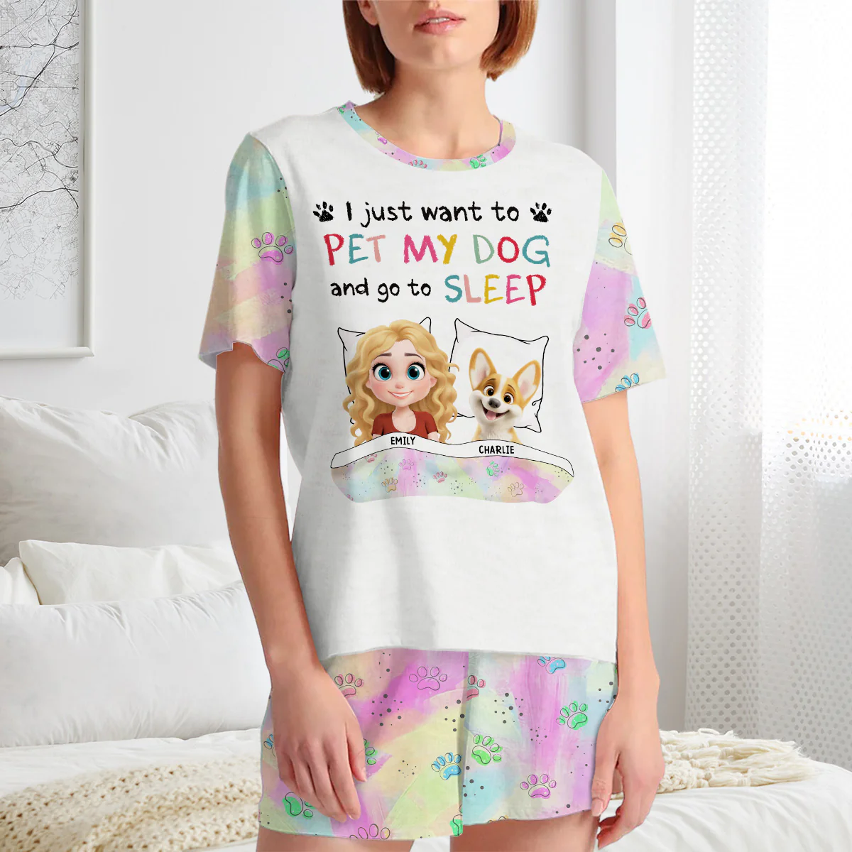 Sleep Better With My Baby - Personalized Custom Short Pajama Set - Image 2