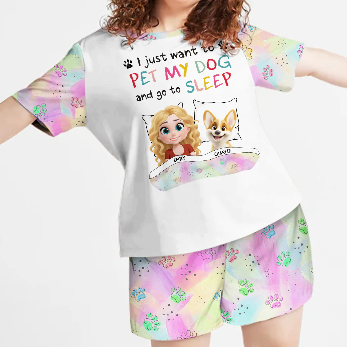 Sleep Better With My Baby - Personalized Custom Short Pajama Set - Image 4