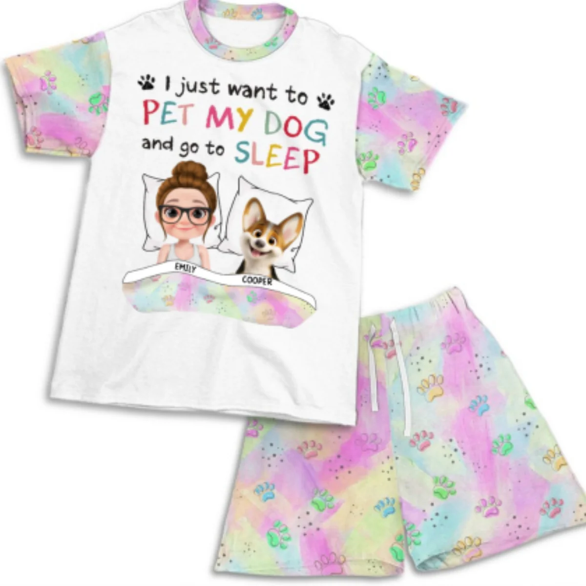 Sleep Better With My Baby - Personalized Custom Short Pajama Set - Image 6