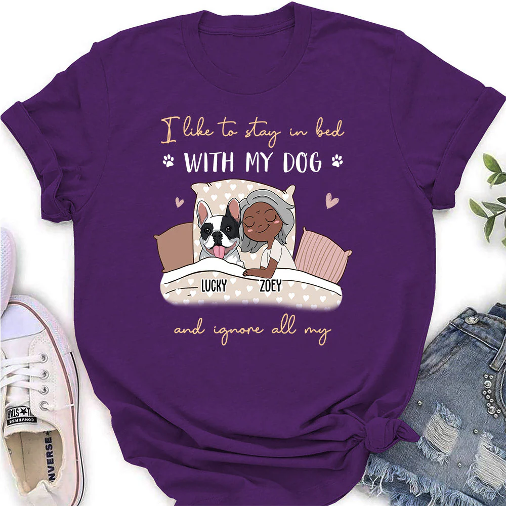 Sleep With Dogs - Personalized Custom Women's T-shirt - Image 4