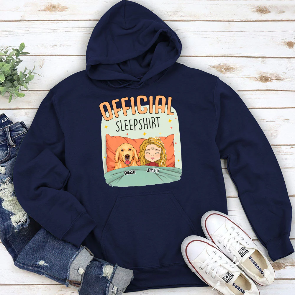 Sleep With My Dog - Personalized Custom Hoodie - Image 2
