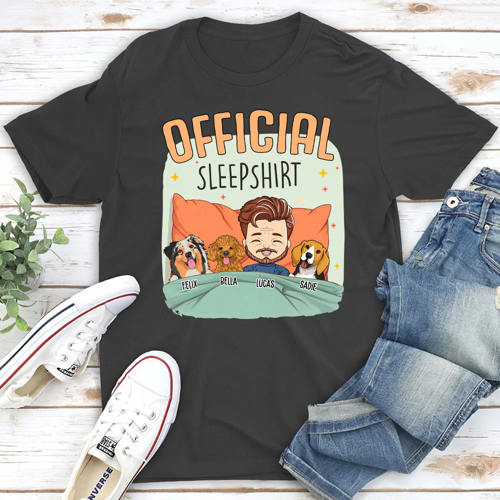 Sleep With My Dog - Personalized Custom Unisex T-shirt - Image 6