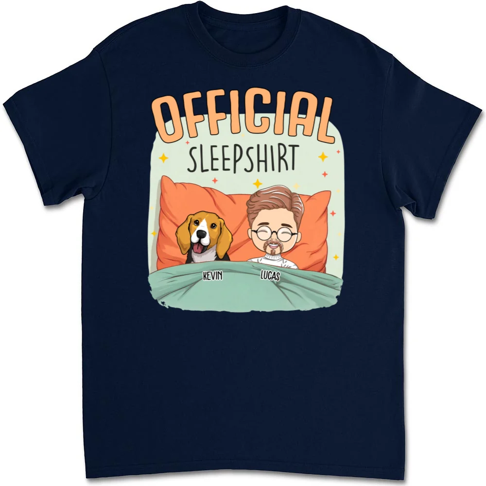 Sleep With My Dog - Personalized Custom Unisex T-shirt - Image 8