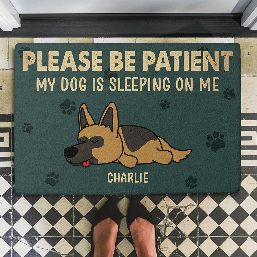Sleeping On Me - Personalized Custom Doormat - Image 3
