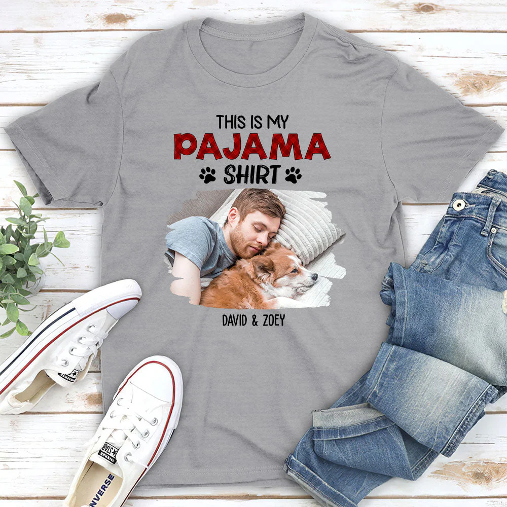 Sleeping Pajama Shirt Photo - Personalized Custom Unisex T-shirt - Image 2