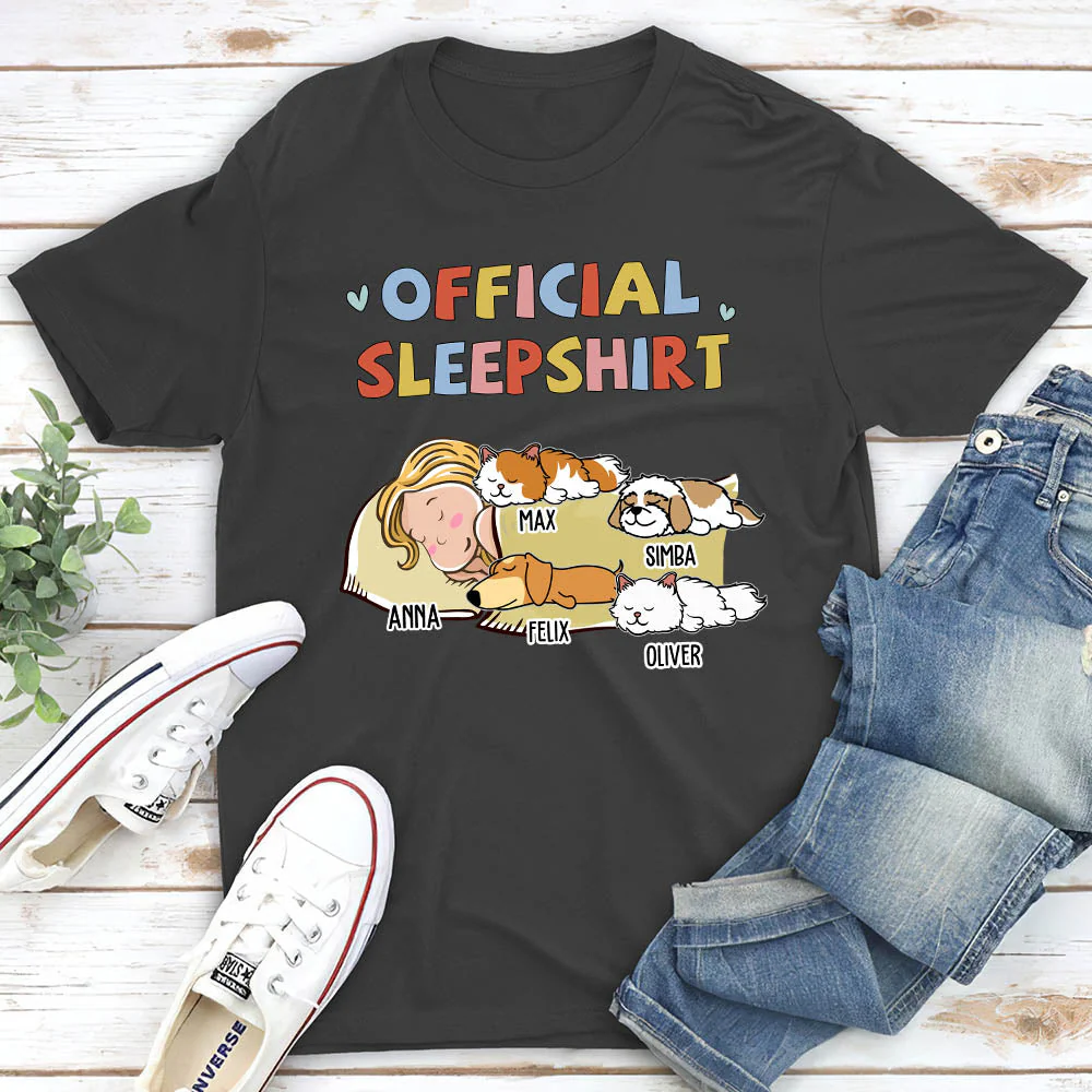 Sleeping Pet Sleepshirt Version 2 - Personalized Custom Unisex T-shirt - Image 5