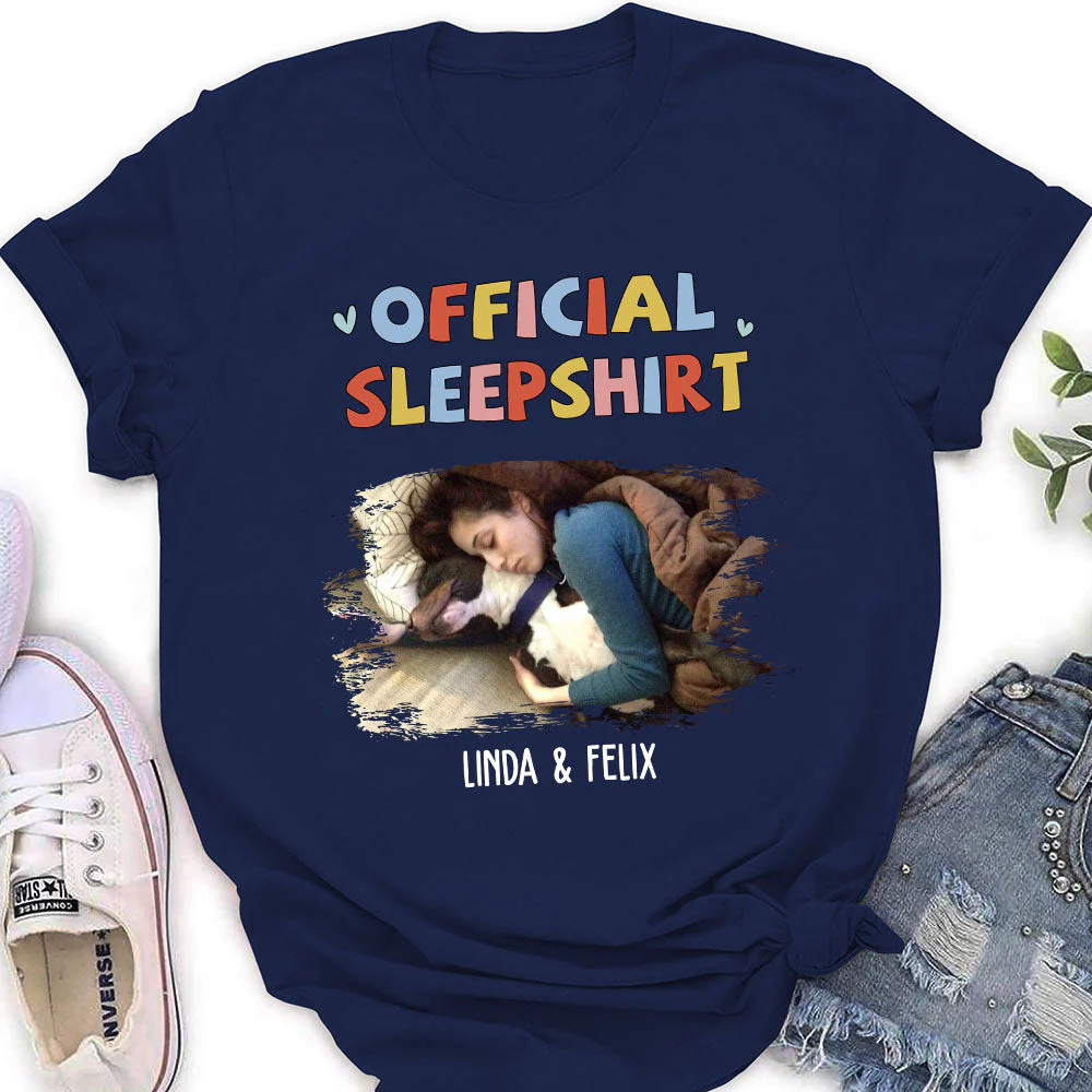 Sleeping Pet Sleepshirt Version 2 Photo - Personalized Custom Women's T-shirt - Image 2