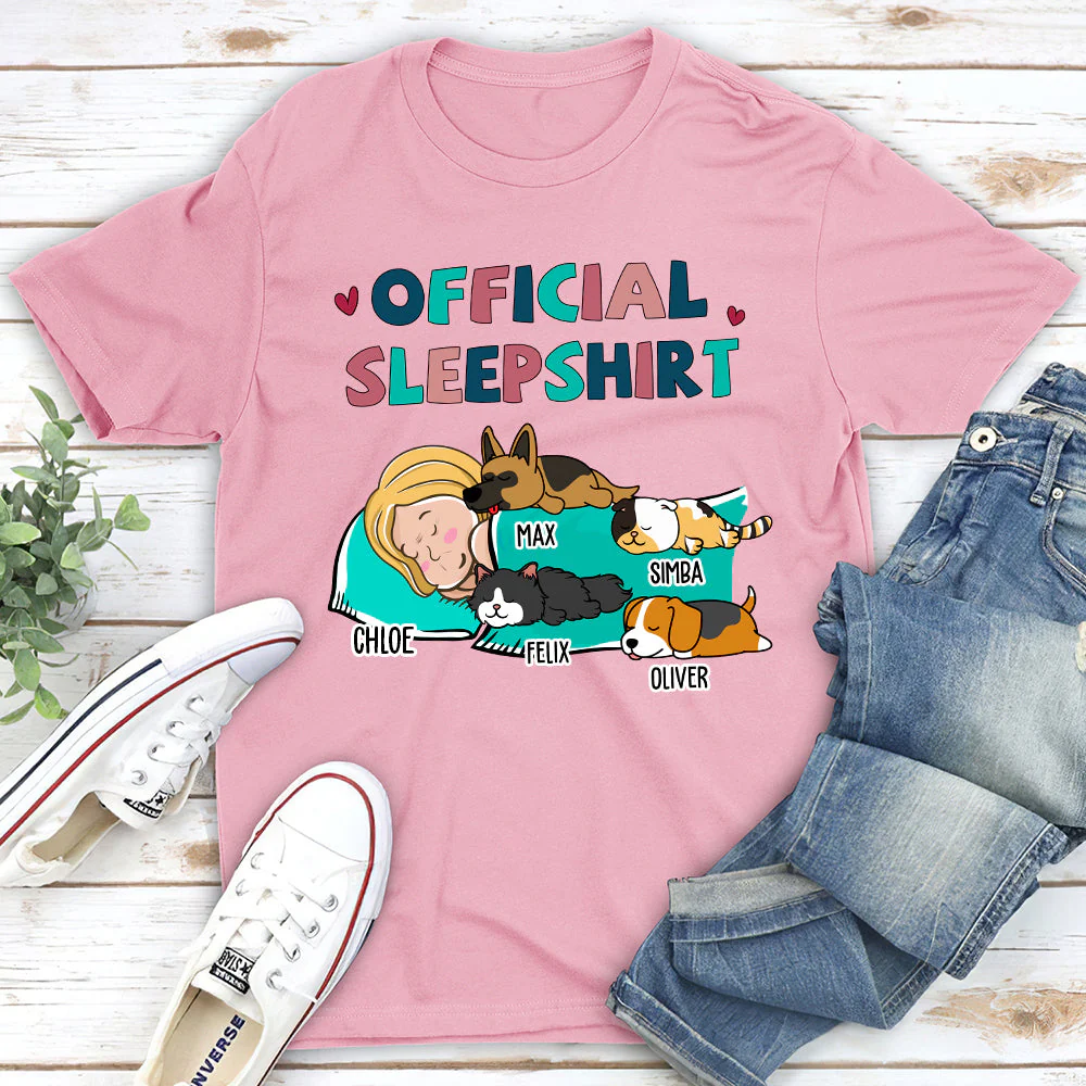 Sleeping Pet Sleepshirt - Personalized Custom Unisex T-shirt - Image 3