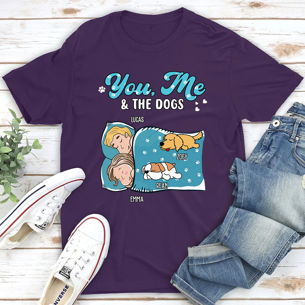 Sleepshirt You And Me And The Dogs - Personalized Custom Unisex T-shirt - Image 3